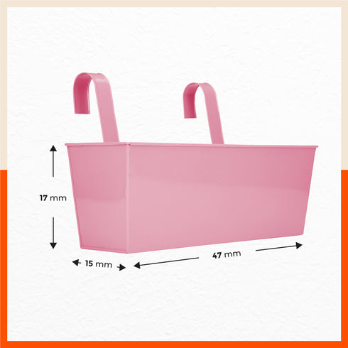 LEA Hanging Metal Pot Holders / Planters for Home / Balcony / Garden | Blush - Set of 2